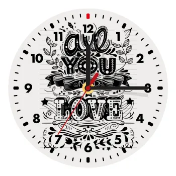 All you need is love, Wooden wall clock (20cm)