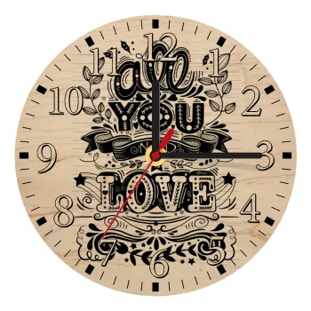 All you need is love, Ρολόι τοίχου ξύλινο plywood (20cm)