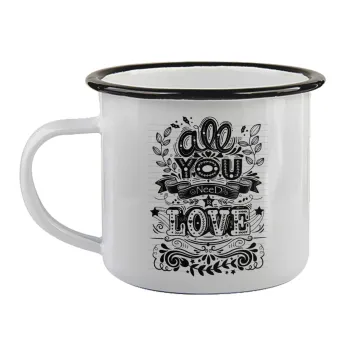 All you need is love, Κούπα εμαγιέ με μαύρο χείλος 360ml