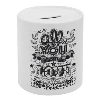 All you need is love, Κουμπαράς πορσελάνης με τάπα