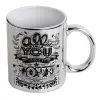 Mug ceramic, silver mirror, 330ml