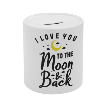 I love you to the moon and back, Κουμπαράς πορσελάνης με τάπα