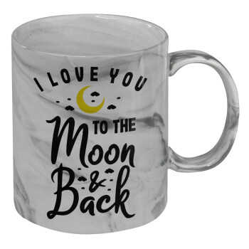 I love you to the moon and back, Mug ceramic marble style, 330ml