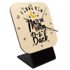 Quartz Table clock in natural wood (10cm)