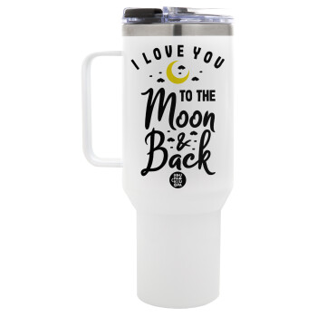 I love you to the moon and back, Mega Tumbler με καπάκι, διπλού τοιχώματος (θερμό) 1,2L