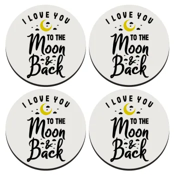 I love you to the moon and back, ΣΕΤ 4 Σουβέρ ξύλινα στρογγυλά (9cm)