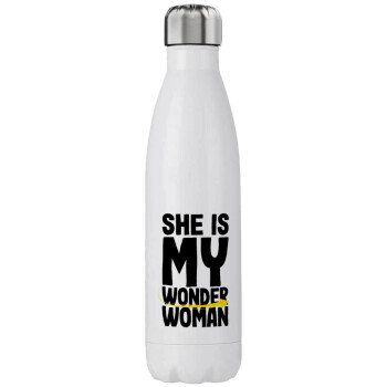 She is my wonder woman, Stainless steel, double-walled, 750ml
