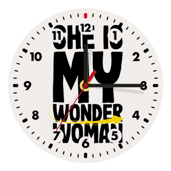 She is my wonder woman, Wooden wall clock (20cm)