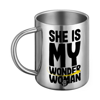She is my wonder woman, BIG Mug Stainless steel double wall (450ml)