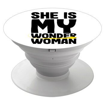 She is my wonder woman, Phone Holders Stand  White Hand-held Mobile Phone Holder