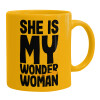 Ceramic coffee mug yellow, 330ml