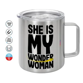 She is my wonder woman, Κούπα Ανοξείδωτη διπλού τοιχώματος 300ml