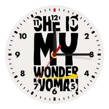She is my wonder woman, Wooden wall clock (20cm)