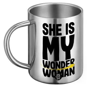 She is my wonder woman, BIG Mug Stainless steel double wall (450ml)