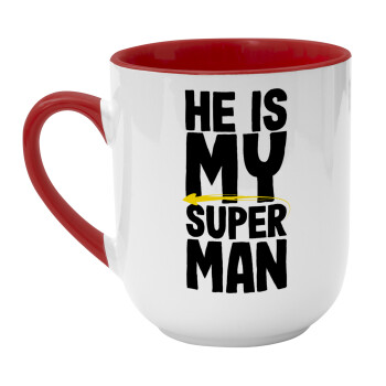 He is my superman, Κούπα κεραμική tapered 260ml