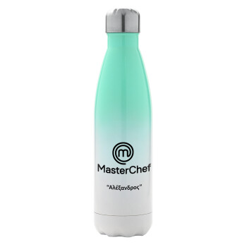 Master Chef, Metal mug thermos Green/White (Stainless steel), double wall, 500ml