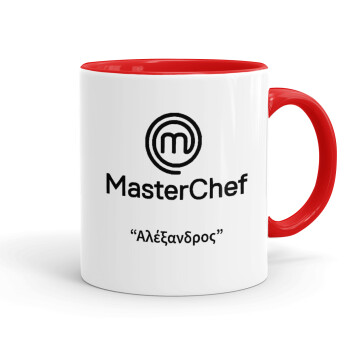 Master Chef, Κούπα χρωματιστή κόκκινη, κεραμική, 330ml