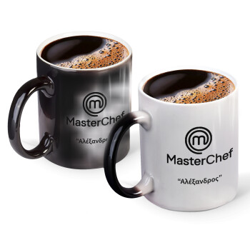 Master Chef, Color changing magic Mug, ceramic, 330ml when adding hot liquid inside, the black colour desappears (1 pcs)