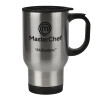 Stainless steel travel mug with lid, double wall 450ml