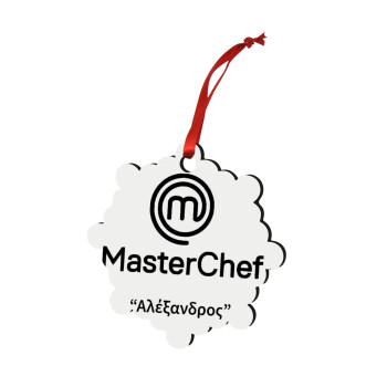 Master Chef, Christmas ornament snowflake wooden 7.5cm