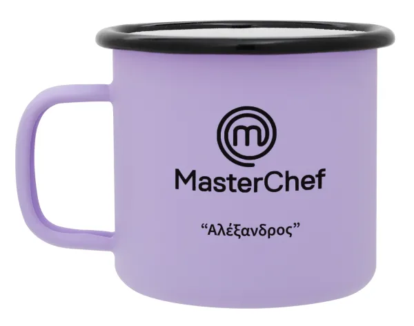 Master Chef — Metal enamel mug, matte light pastel purple, 360ml