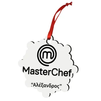 Master Chef, Christmas ornament snowflake wooden 7.5cm