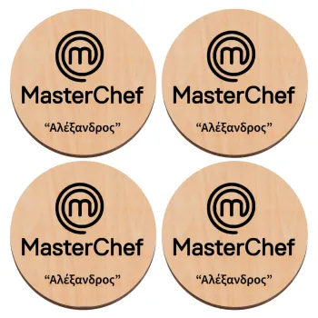 Master Chef, ΣΕΤ x4 Σουβέρ ξύλινα στρογγυλά plywood (9cm)