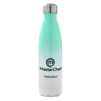 Master Chef, Metal mug thermos Green/White (Stainless steel), double wall, 500ml