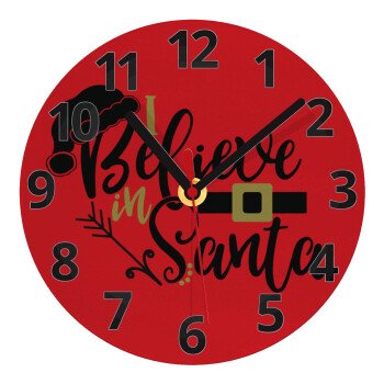 I believe in Santa, Ρολόι τοίχου γυάλινο (20cm)