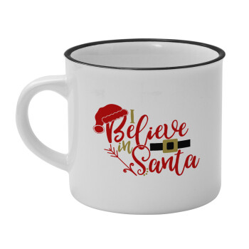 I believe in Santa, Κούπα κεραμική vintage Λευκή/Μαύρη 230ml