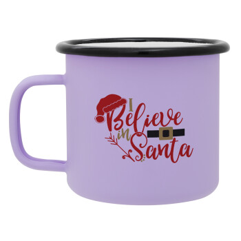 I believe in Santa, Κούπα Μεταλλική εμαγιέ ΜΑΤ Light Pastel Purple 360ml