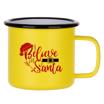 I believe in Santa, Κούπα Μεταλλική εμαγιέ ΜΑΤ Κίτρινη 360ml