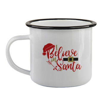 I believe in Santa, Κούπα εμαγιέ με μαύρο χείλος 360ml