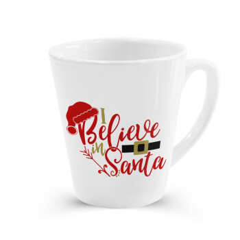 I believe in Santa, Κούπα κωνική Latte Λευκή, κεραμική, 300ml