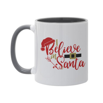 I believe in Santa, Mug colored grey, ceramic, 330ml
