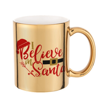 I believe in Santa, Mug ceramic, gold mirror, 330ml