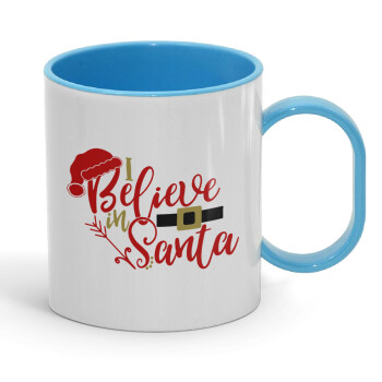 I believe in Santa, Κούπα (πλαστική) (BPA-FREE) Polymer Μπλε για παιδιά, 330ml