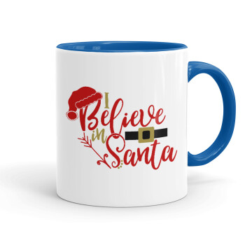 I believe in Santa, Mug colored blue, ceramic, 330ml