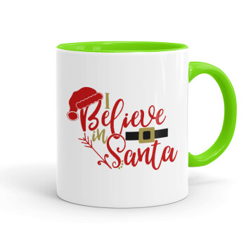 I believe in Santa, Mug colored light green, ceramic, 330ml
