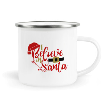 I believe in Santa, Κούπα Μεταλλική εμαγιέ λευκη 360ml