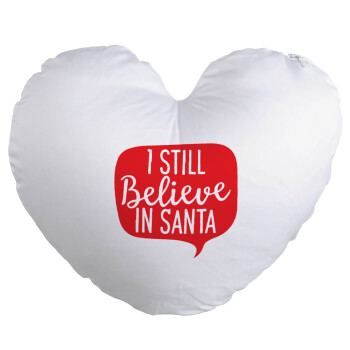 Ι still believe in santa, Μαξιλάρι καναπέ καρδιά 40x40cm περιέχεται το  γέμισμα