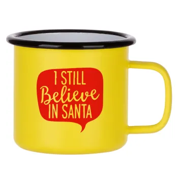 Ι still believe in santa, Metallic enamel MATT Yellow cup 360ml