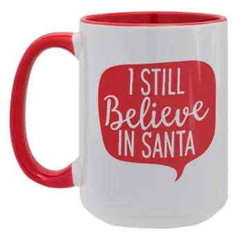 Ι still believe in santa, Κούπα Mega 15oz, κεραμική Κόκκινη, 450ml