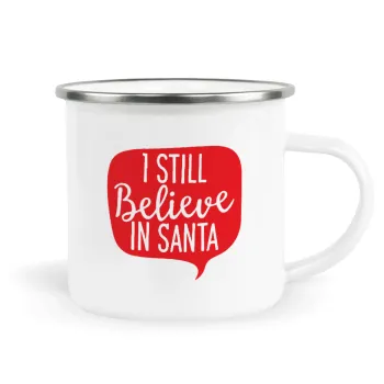 Ι still believe in santa, Κούπα Μεταλλική εμαγιέ λευκη 360ml