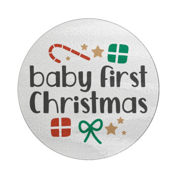 Baby first Christmas, Επιφάνεια κοπής γυάλινη στρογγυλή (30cm)