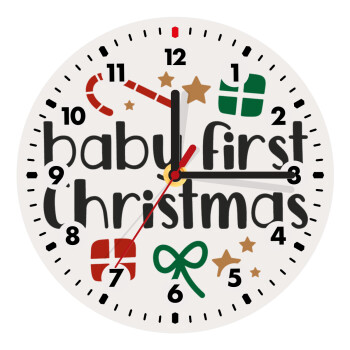 Baby first Christmas, Wooden wall clock (20cm)