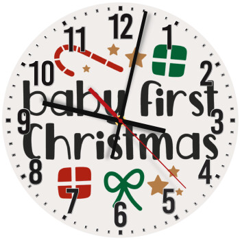 Baby first Christmas, Ρολόι τοίχου ξύλινο (30cm)