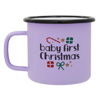 Baby first Christmas, Κούπα Μεταλλική εμαγιέ ΜΑΤ Light Pastel Purple 360ml