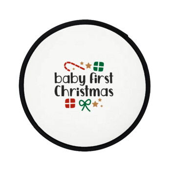 Baby first Christmas, Βεντάλια υφασμάτινη αναδιπλούμενη με θήκη (20cm)