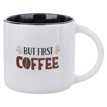 But first Coffee, Κούπα κεραμική 400ml Λευκή/Μαύρη